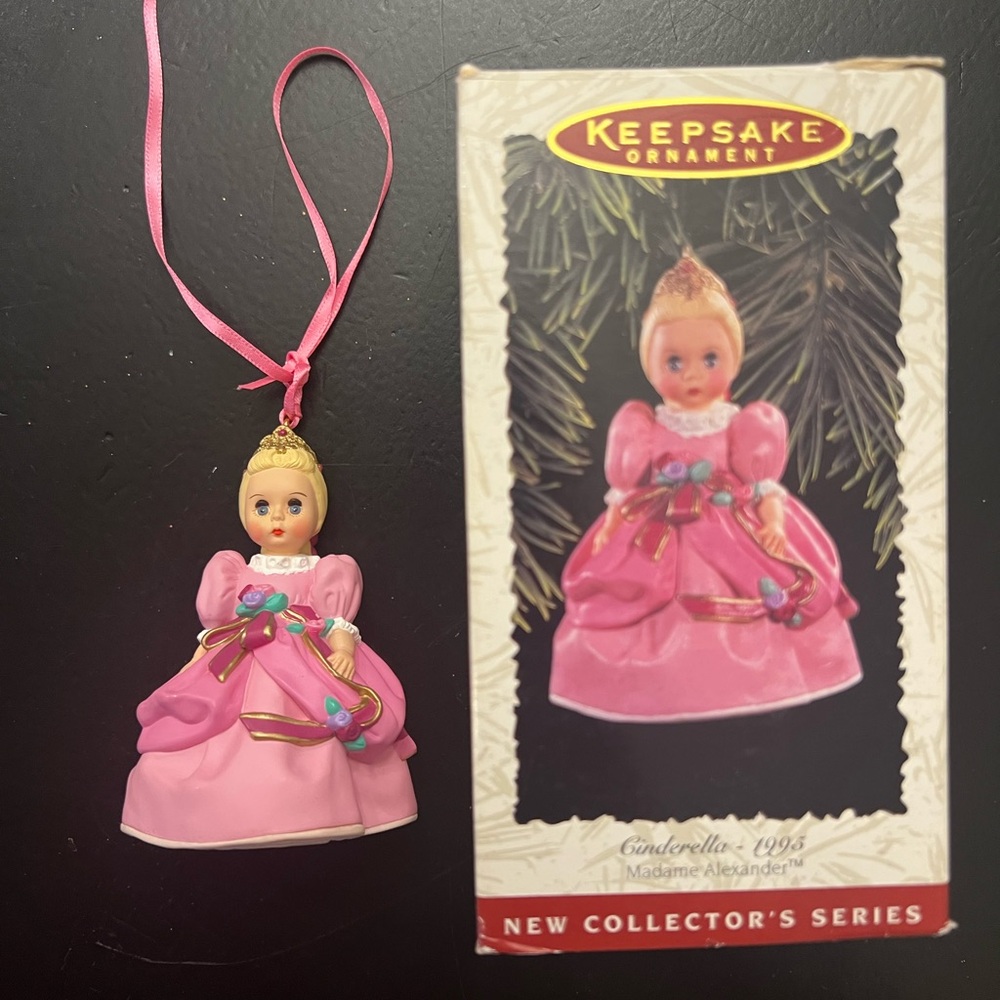Hallmark Keepsake Ornament 1995 1996 Cinderella Pink Madame Alexander & Box
